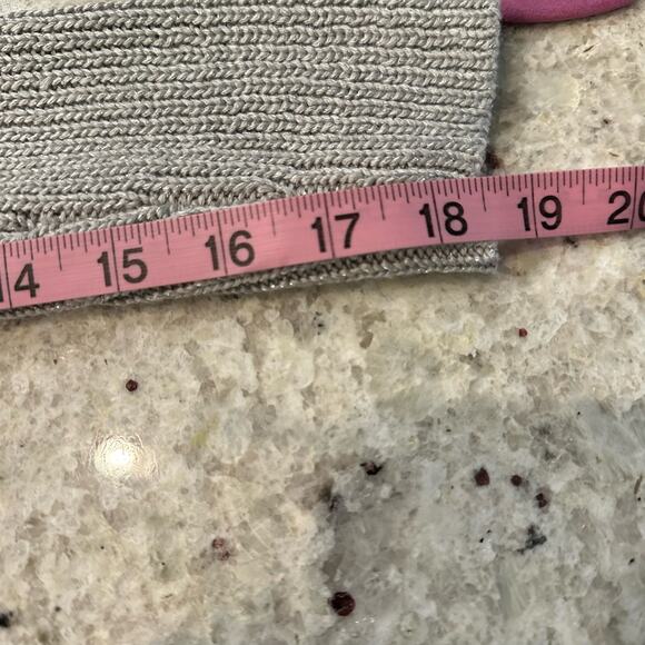 Apt 9 Womens Size Large Sweater Silver Metallic Sparkle Long Sleeve Open Weave - Picture 8 of 9